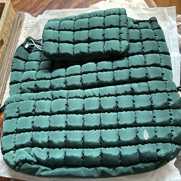 NWT Free People Movement | Quilted Hiker Backpack In Teal/Turquoise - Picture 7 of 16